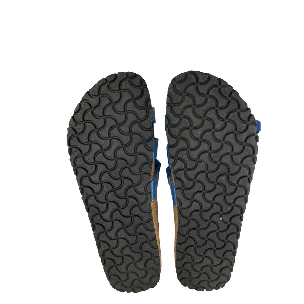 Birkenstock Blue Triple Strap Sandals with Textured Finish - Picture 8 of 8